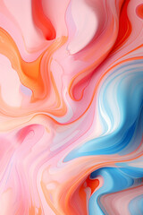 Obraz premium Vertical Liquid paper marbling paint background. Fluid painting abstract texture, art technique. Colorful mix of acrylic vibrant colors.
