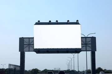 blank billboard outdoors. billboards on highways with heavy traffic.