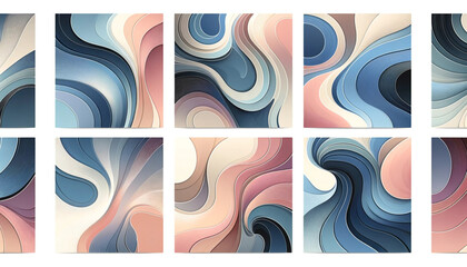 set of pastel abstract backgrounds