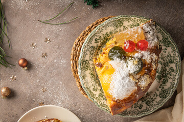 Bolo Rei or Kings Cake is a traditional Xmas cake made for Christmas, Carnavale or Mardi Gras