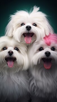 Photo ultra realistic maltese dog with each beautiful image Ai generated attractive art