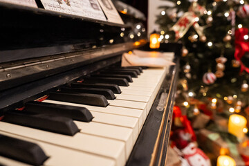 close up of piano keys