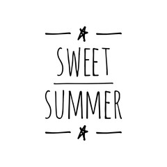 ''Sweet summer'' Quote Illustration Design