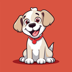 Vector Cartoon Dog: Adorable Labrador Puppy Illustration, a Funny Brown Canine Character with a Loving Expression, Perfect for Pet-themed Art and Cartoon Designs
