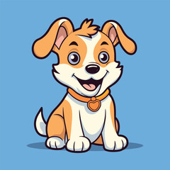 Vector Cartoon Dog: Adorable Labrador Puppy Illustration, a Funny Brown Canine Character with a Loving Expression, Perfect for Pet-themed Art and Cartoon Designs