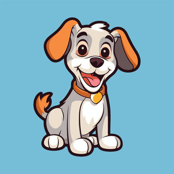 Vector Cartoon Dog: Adorable Labrador Puppy Illustration, a Funny Brown Canine Character with a Loving Expression, Perfect for Pet-themed Art and Cartoon Designs