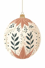 Illustration of Christmas blue ball in christmas pastel colors on white background Pattern, christmas ball theme banner. Vertical format for banners, wallpaper. AI generated