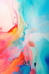 Vertical Creative digital picture of liquid paint splash with colors and frozen moment