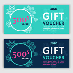 Gift voucher template. Vector illustration