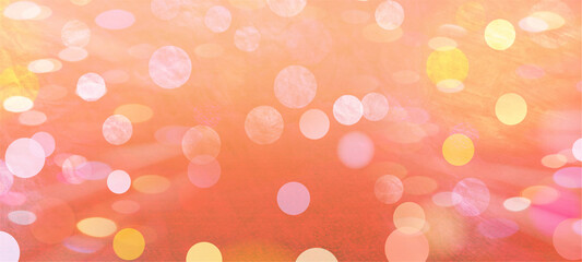 Orange widescreen bokeh background for seasonal, holidays, event and celebrations with copy space for text or your images