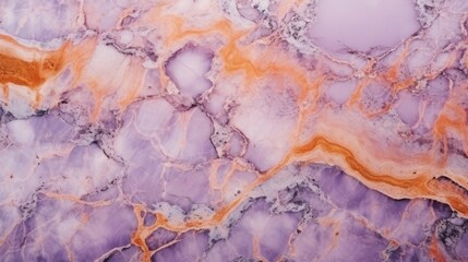 Fototapeta premium Lavender Marble with Fire Opal Horizontal Background. Abstract stone texture backdrop. Bright natural material Surface. AI Generated Photorealistic Illustration.