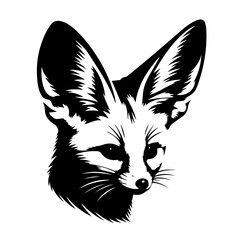 Fennec Fox Vector Logo Art - obrazy, fototapety, plakaty