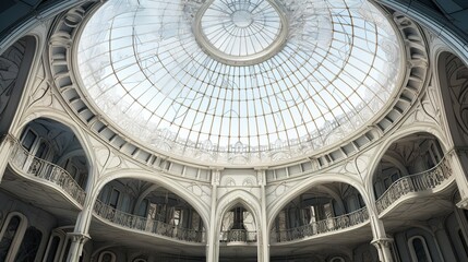 Obraz premium Architectural Sketch of Building with Dome Ceiling