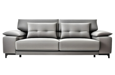 Gray Sofa Furniture Isolated on a Transparent Background