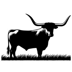 Texas Longhorn Vector Logo Art - obrazy, fototapety, plakaty