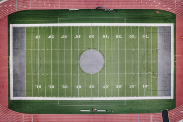 Top Down Aerial View of a Football Field