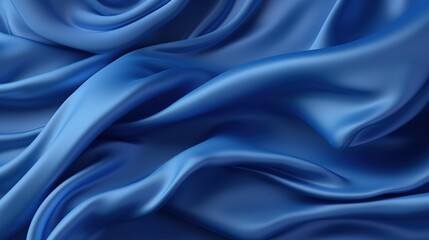 Obraz premium Blue Fractal Wave on White Background