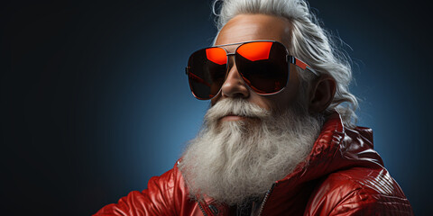 modern Santa with sunglasses