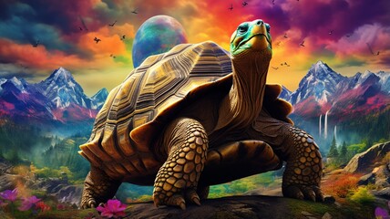 Realistic bowser has a turtle likeness beautiful image Ai generated art - obrazy, fototapety, plakaty