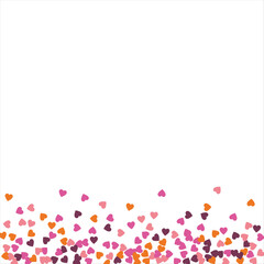 Vector edging, ribbon, border from hearts. Hand-drawn romantic pattern. Valentine's Day. Banner template. Vector illustration.