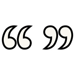 Obraz premium Quotation Mark Filled Line Icon Illustration 