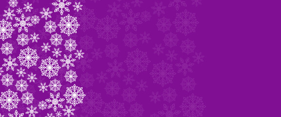 Purple violet and white vector gradient winter snowflakes banner