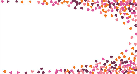 Vector edging, ribbon, border from hearts. Hand-drawn romantic pattern. Valentine's Day. Banner template. Vector illustration.