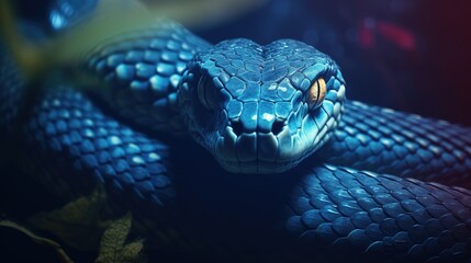 Fototapeta premium Dangerous Viper Snake: Blue Insulari View