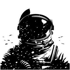 Astronaut In Space Vector Logo Art - obrazy, fototapety, plakaty