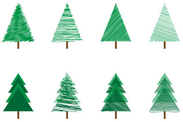 Fototapeta premium Set of christmas trees