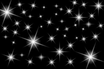 Black background of shiny stars