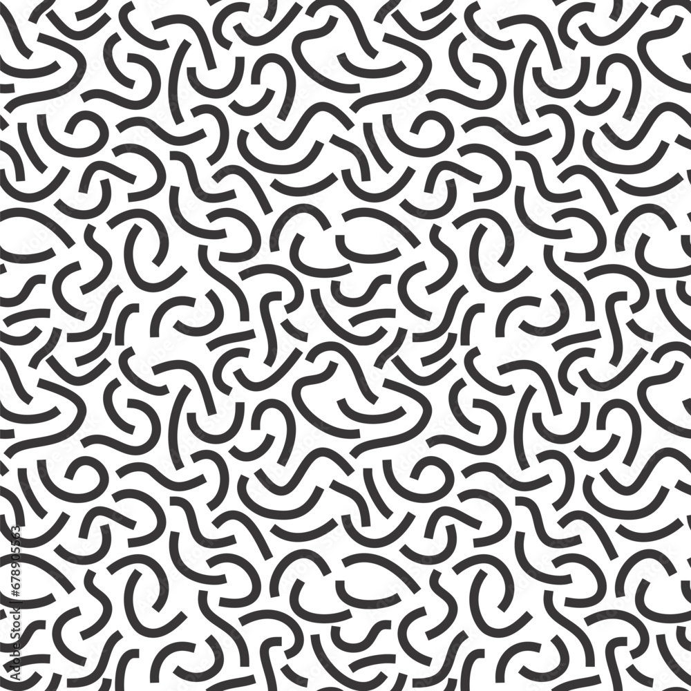 Poster black curved lines isolated on white background. bold squiggles.