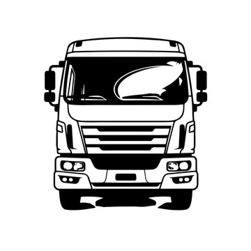 Box Truck Front Vector Logo Art