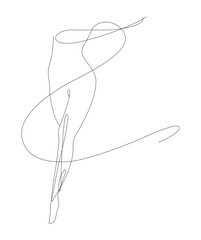Elegant line art of erotic woman figure. Silhouette of female figure in contemporary one line style. Design element for for cosmetics advertising, posters, wall art, stickers.  - 678907343