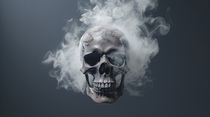 Skull Shape In Cigarette Smoke