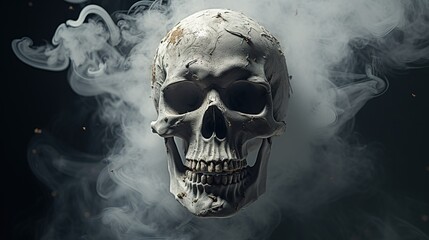 Skull Shape In Cigarette Smoke 
