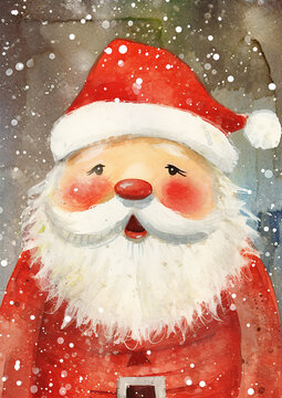 A whimsical cartoon Santa Claus portrait