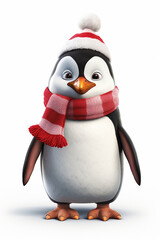 A cute cartoon Christmas penguin