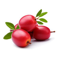 Carissa carandas fruits isolated on white background. AI Generative.