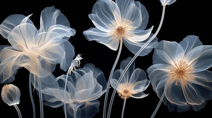 white flower isolated on black