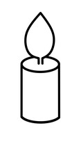 black and white icon of candle light. Simple illustration candle light. Line art. Outline. 