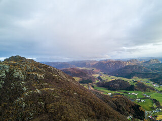 landscape with clouds in the mountains