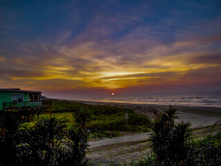 sunset over the beach