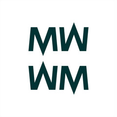 mw logo design, wm , vector, icon, symbol, mw font, wm font, monogram