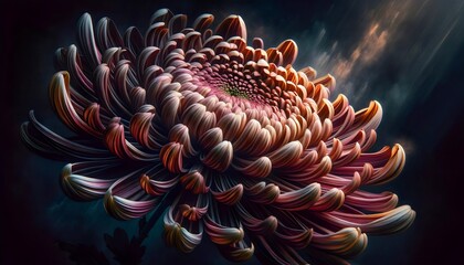 Fototapeta na wymiar Chrysanthemum's Lustrous Whorls