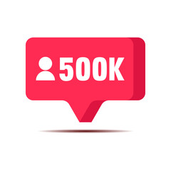 Thank you 500k followers celebration social media notification