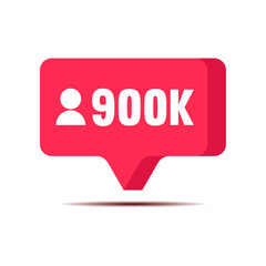 Thank you 900k followers celebration social media notification