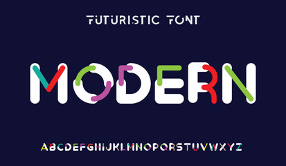Colors font alphabet letters. Modern logo typography. Color creative art typographic design. Festive letter set for rainbow logo, headline, color cover title, joy monogram. Isolated vector typeset