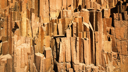 Rock formations at Organ Pipes, near Twyfelfontein,  Kunene, Namibia. The rock formations consist...
