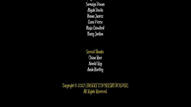 Movie End Credits Roll